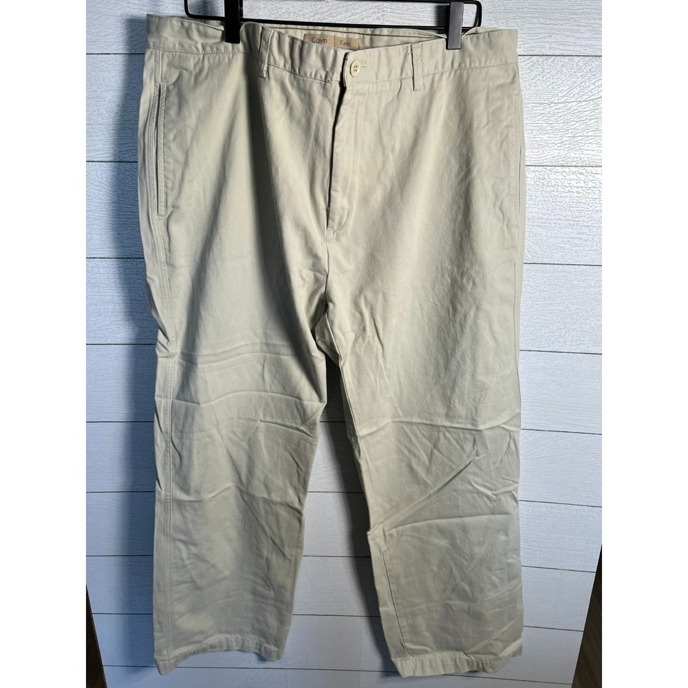 Calvin Klein Mens 38x30 (36x29) Beige Sandwash Twill Pants 90s Y2K Chino Vintage